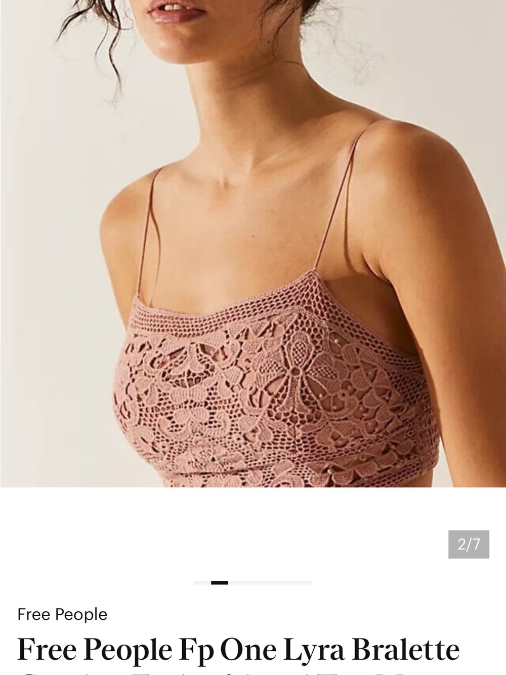 Free People Lyra Crochet Bralette in Dusty Mauve